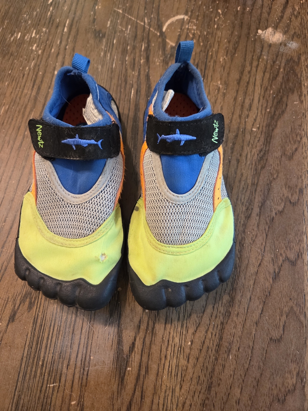 Kids Water Shoes by Newtz — Blue, Yellow & Gray Active Aqua Slip-Ons